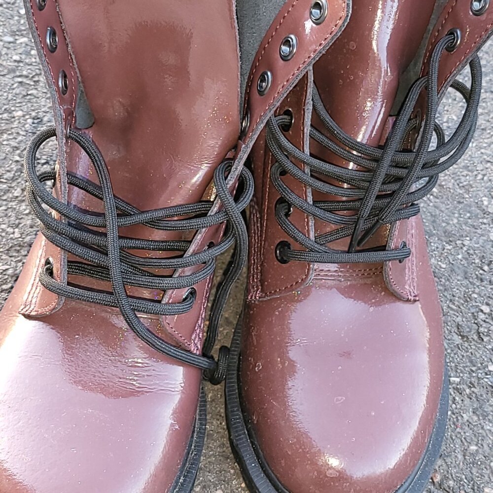 DR.MARTENS BRAND NEW 8 EYE LIMITED EDITION SPARKLE COMBAT BOOTS. - Picture 13 of 14